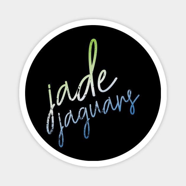 CURSIVE jade jaguars Magnet by bluegrasscheercats